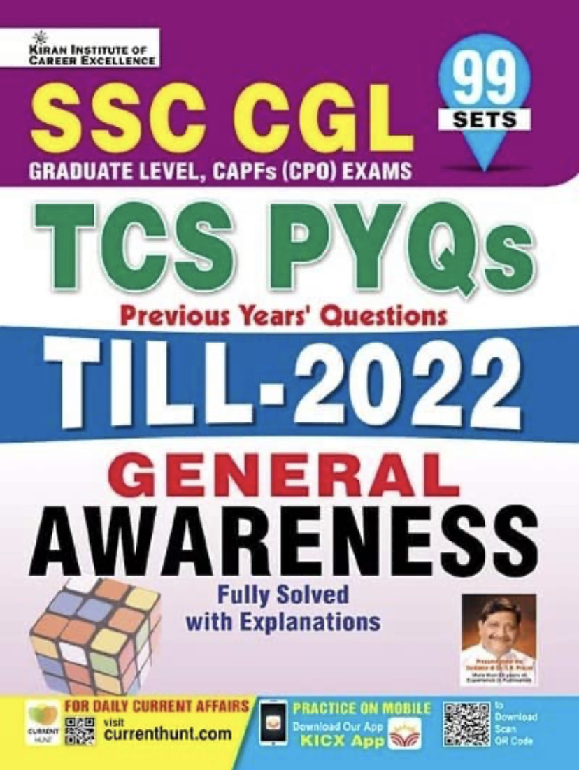 Kiran SSC CGL TCS PYQs Till 2022 General Awareness Solved Papers [ENGLISH MEDIUM] 2022 EDITION
