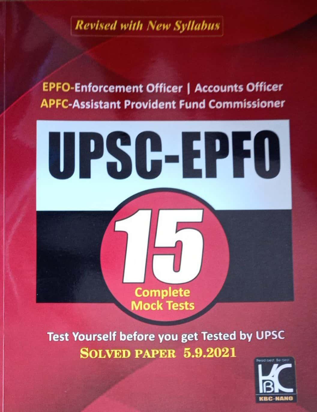 UPSC EPFO 15 Complete Mock Tests[English Medium]March 2023Ed KBC
