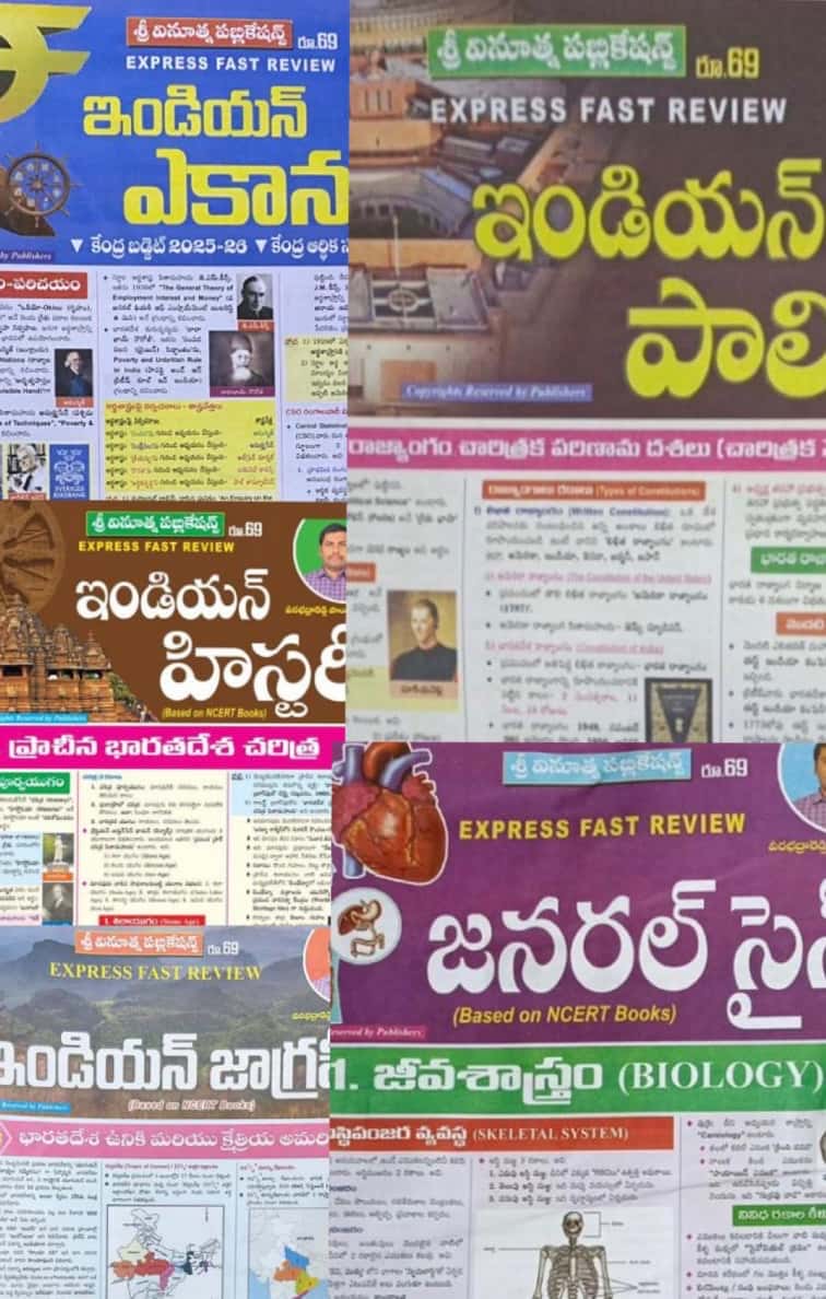 Vinuthna 5 Charts Combo Set Indian History,Indian Polity,General Science,Indian Geography,Indian Economy[Telugu Medium]