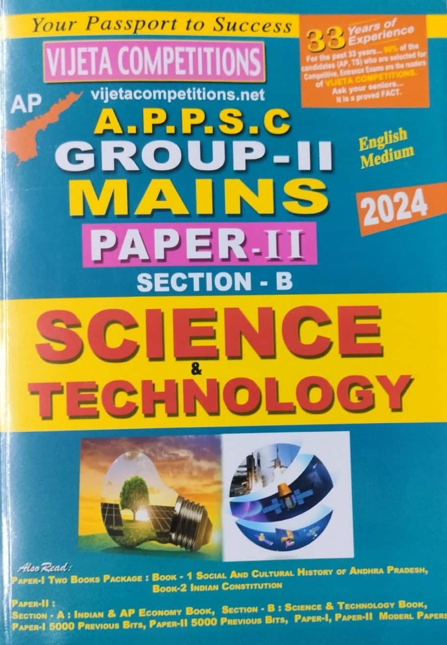 APPSC Group 2 Mains Paper 2 Section-B Science & Technology 2024[English Medium]May 2024Ed Vijetha
