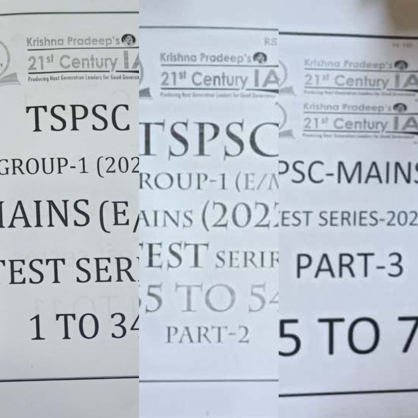 TSPSC GROUP 1 MAINS TEST SERIES 1 TO 70 KRISHNA PRADEEP INSTITUTE [ENGLISH MEDIUM] 2023 Xerox Material