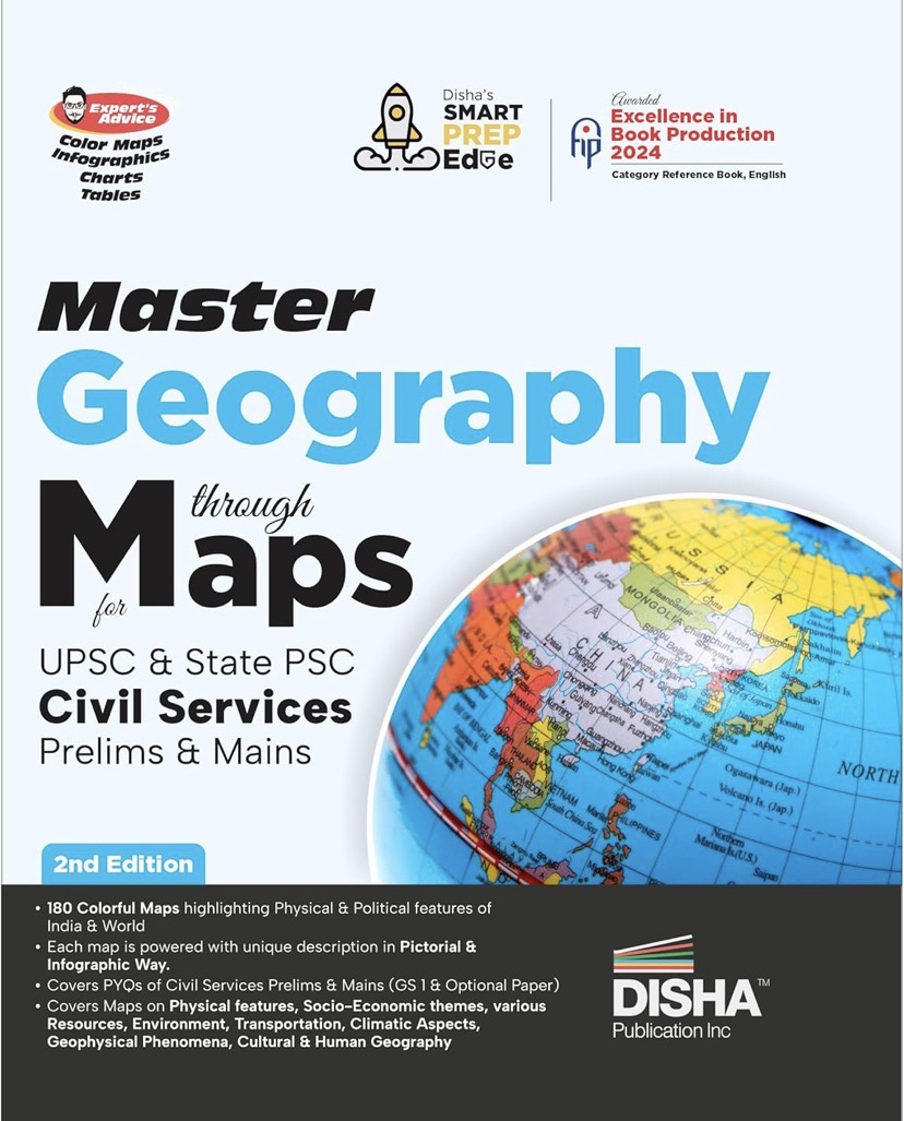 Disha Master Geography through Maps for UPSC & State Exams[English Medium]