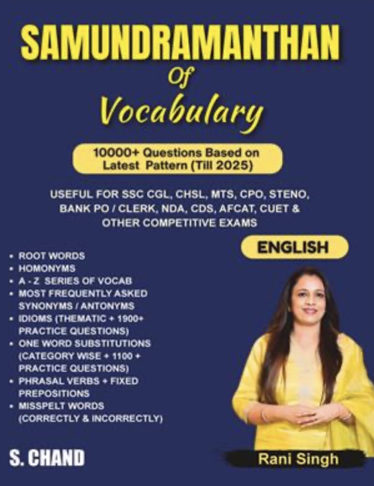 S Chand Samundramanthan of Vocabulary By Rani Singh 10000+ Question[English Medium]