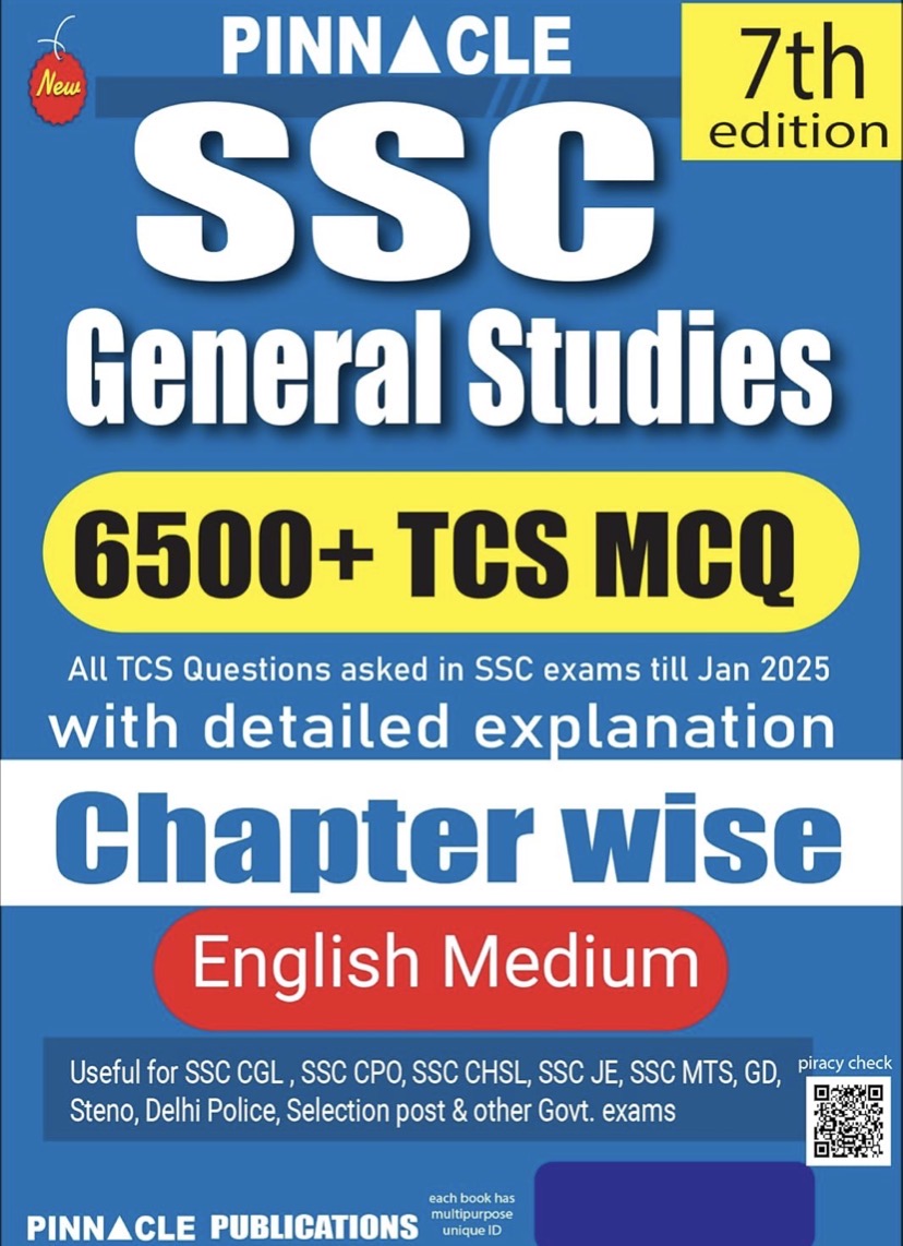 Pinnacle SSC General Studies Chapter Wise With Detailed Explanations Useful for SSC CGL, CHSL & Other Exams[English Medium]