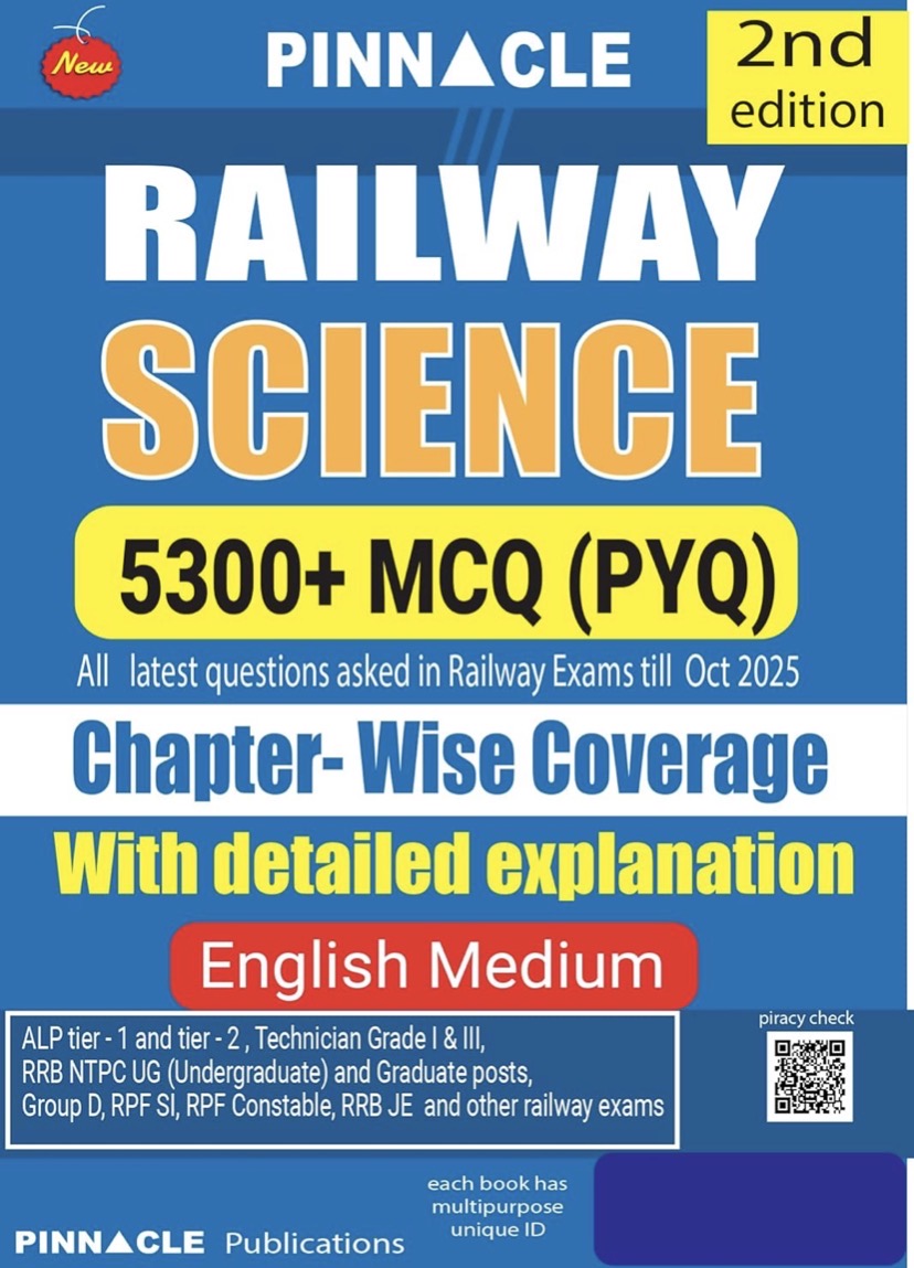 Pinnacle Railway Science 5300+ MCQs(PYQ) Chapter Wise Coverage[English Medium]