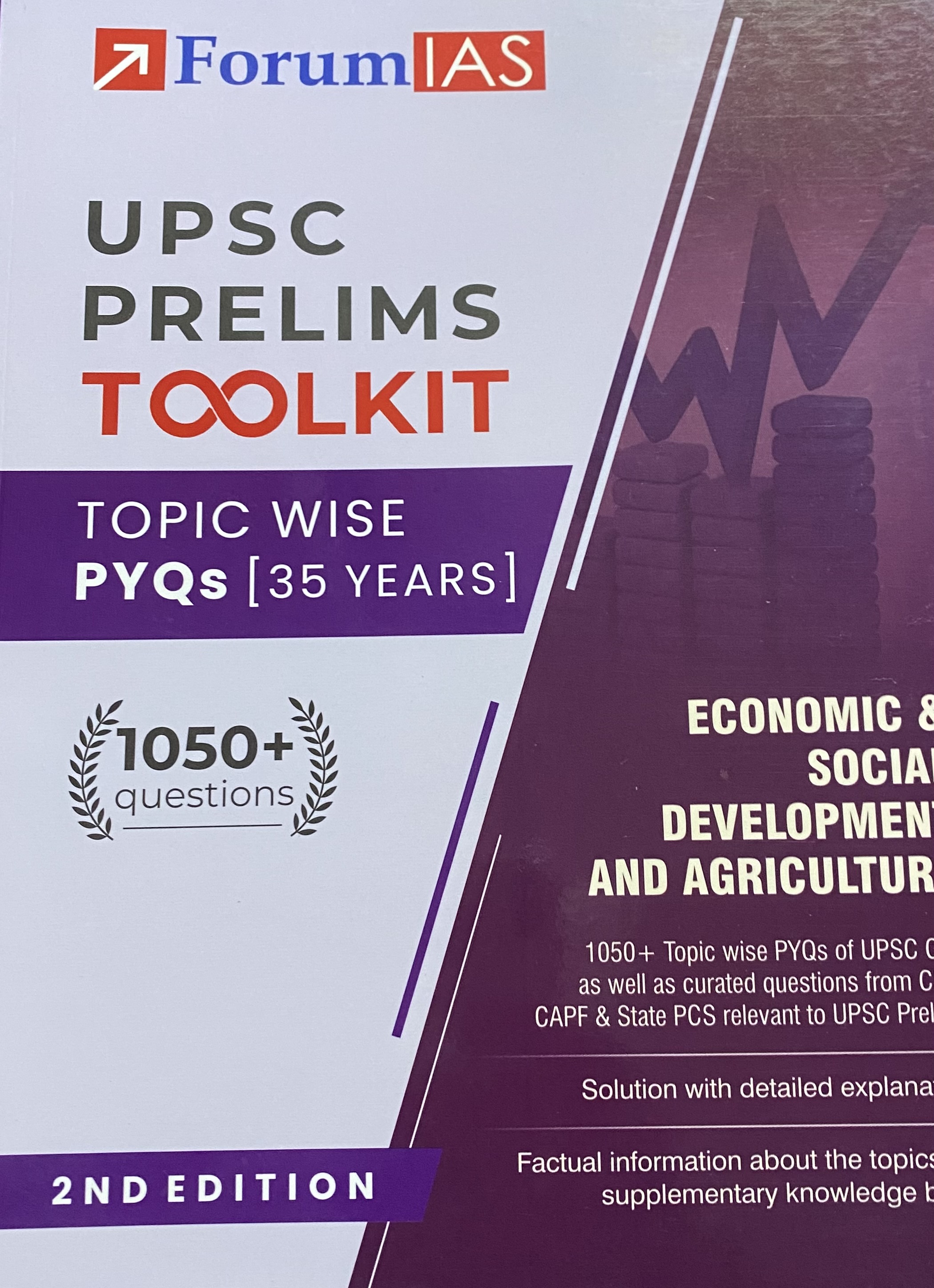 Forum IAS UPSC Prelims Toolkit Economic & Social Development & Agriculture Topic wise PYQs [English Medium]