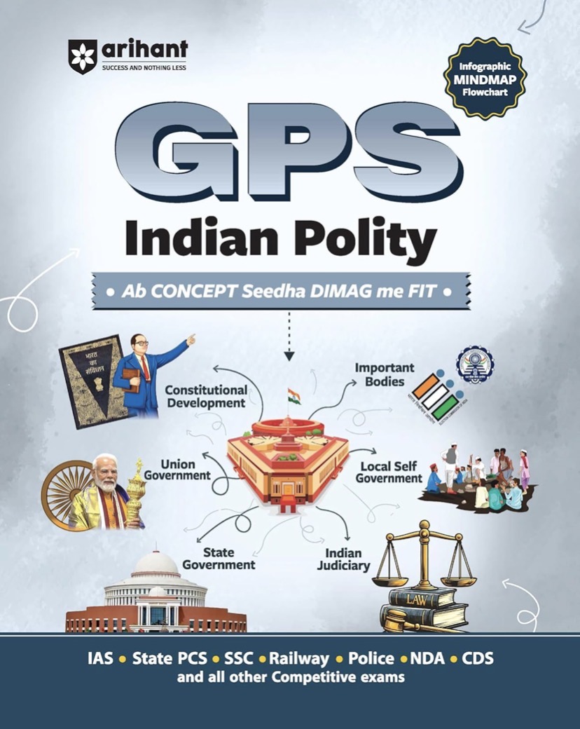 Arihant GPS Indian Polity Infographic Mindmap Flowchart[English Medium]