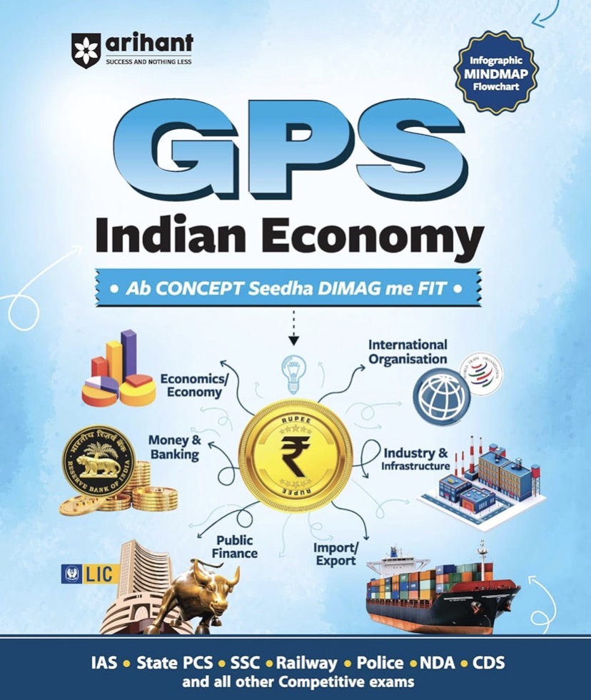 Arihant GPS Indian Economy Infographic Mindmap Flowchart[English Medium]