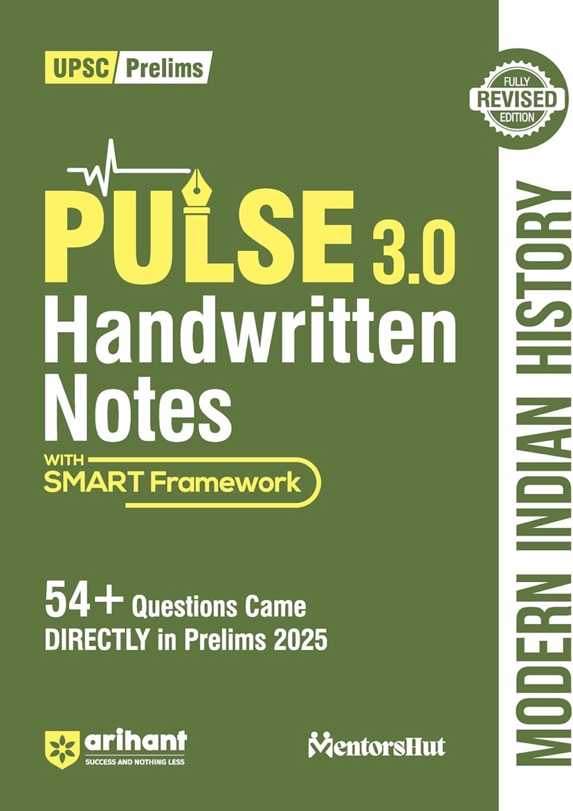 Arihant PULSE Prelims Modern Indian History Coloured Handwritten Notes[English Medium]