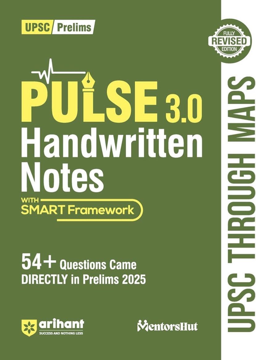 Arihant PULSE Prelims UPSC Through Maps Coloured Handwritten Notes[English Medium]