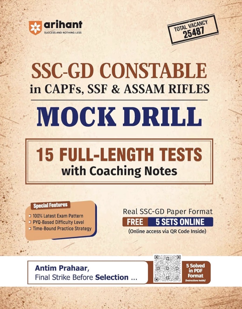 Arihant SSC-GD Constable Mock Drill ,15 Full-Length Tests with Coaching Notes[English Medium]