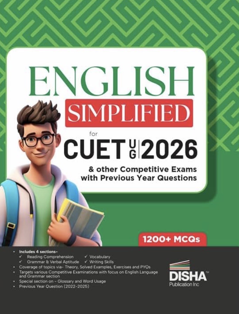 Disha English Simplified for CUET (UG) & other Competitive Exams with Previous Year Questions