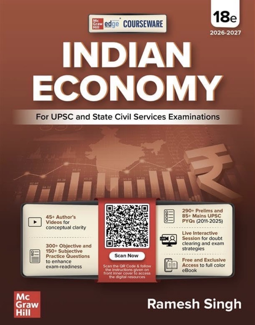 Indian Economy Courseware, 18e by Ramesh Singh for UPSC & Other Competitive Exams[English Medium]