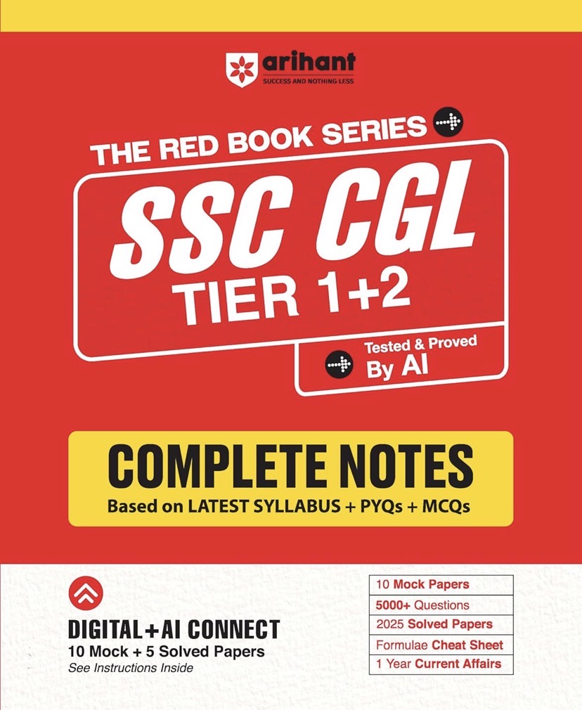 Arihant SSC CGL Tier 1 & 2 Complete Notes 2026 Latest Syllabus, PYQs & MCQs[English Medium]