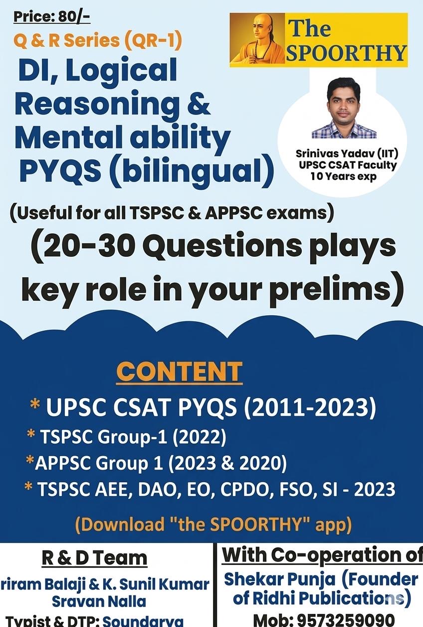 Spoorthy DI, Logical Reasoning & Mental Ability PYQs Bilingual Chart Format